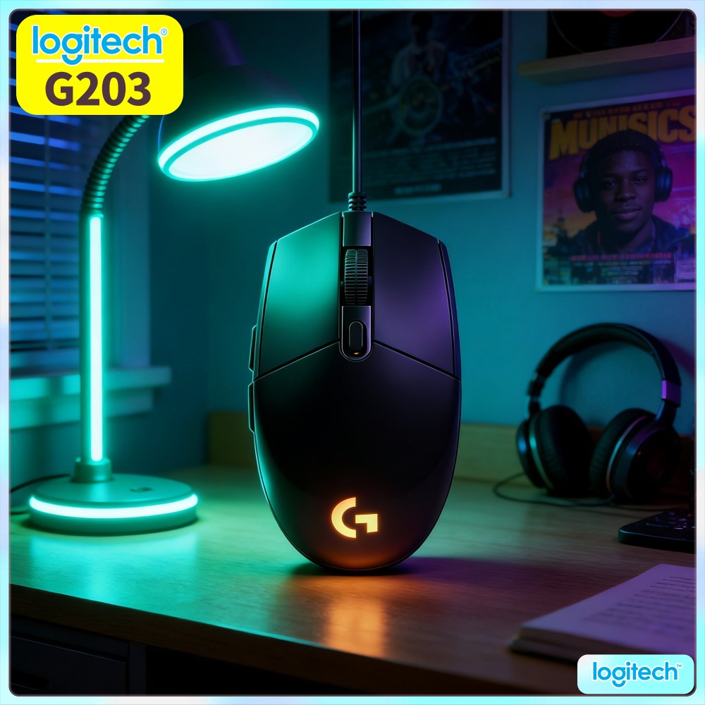 Logitech Mouse G203 - 로지텍 G203 유선 게이밍 마우스 편안한