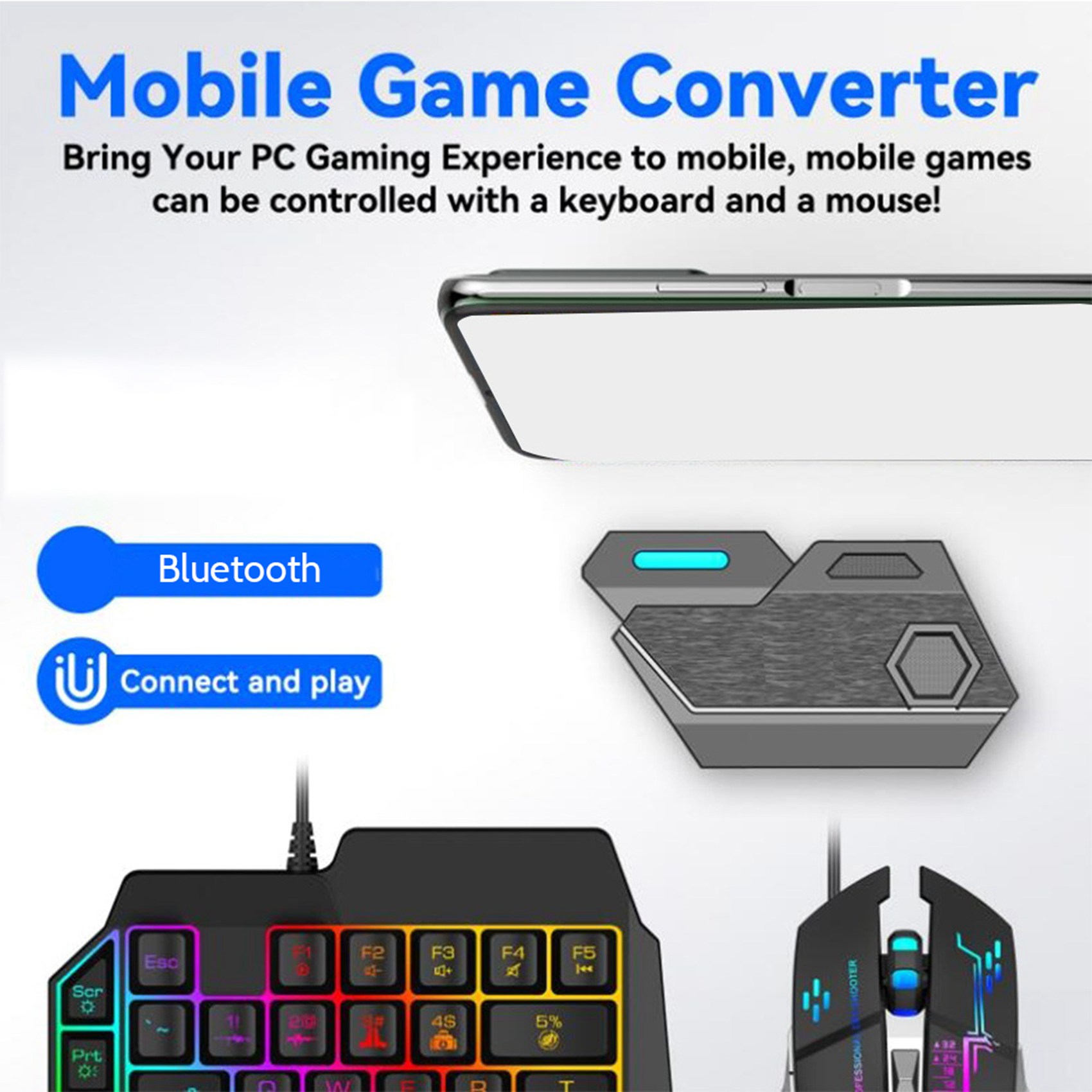 Gaming Keyboard And Mouse Converter For Mobile - ONNL 게임 패드 모바일 PUBG 컨트롤러