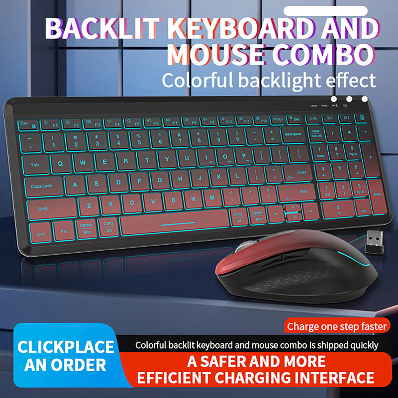 RGB 백라이트 무소음 무선 키보드 및 마우스 콤보 2 - Gaming Keyboard And Mouse Combo 리뷰 및 가격