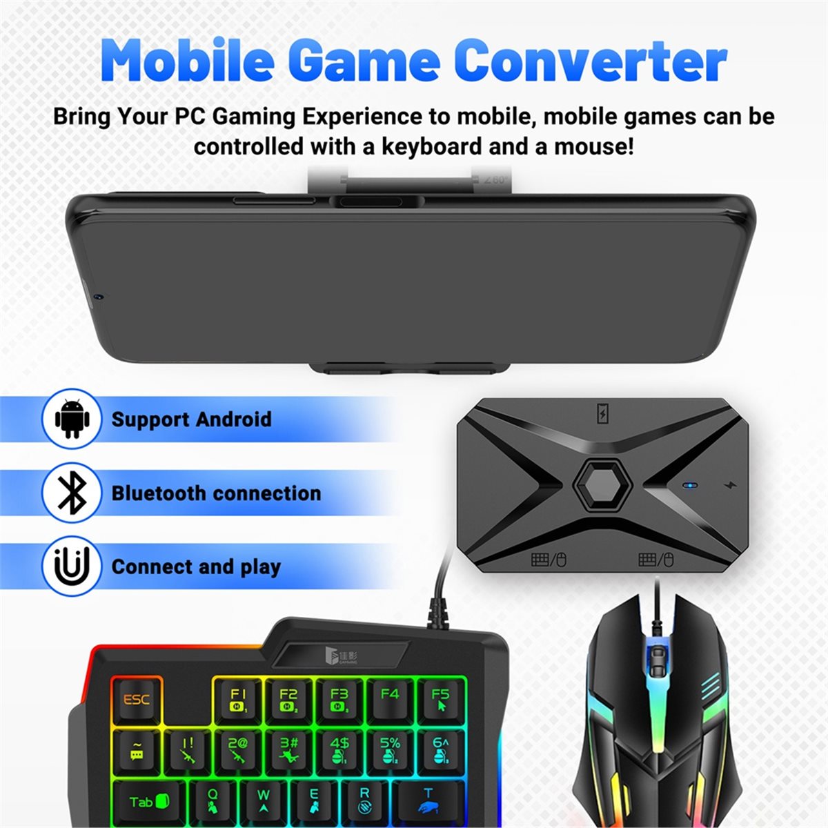 ABGN 모바일 게임 컨버터 키트 모빌라도 키트 게이밍 - Gaming Keyboard And Mouse Converter For Mobile 리뷰 및 가격
