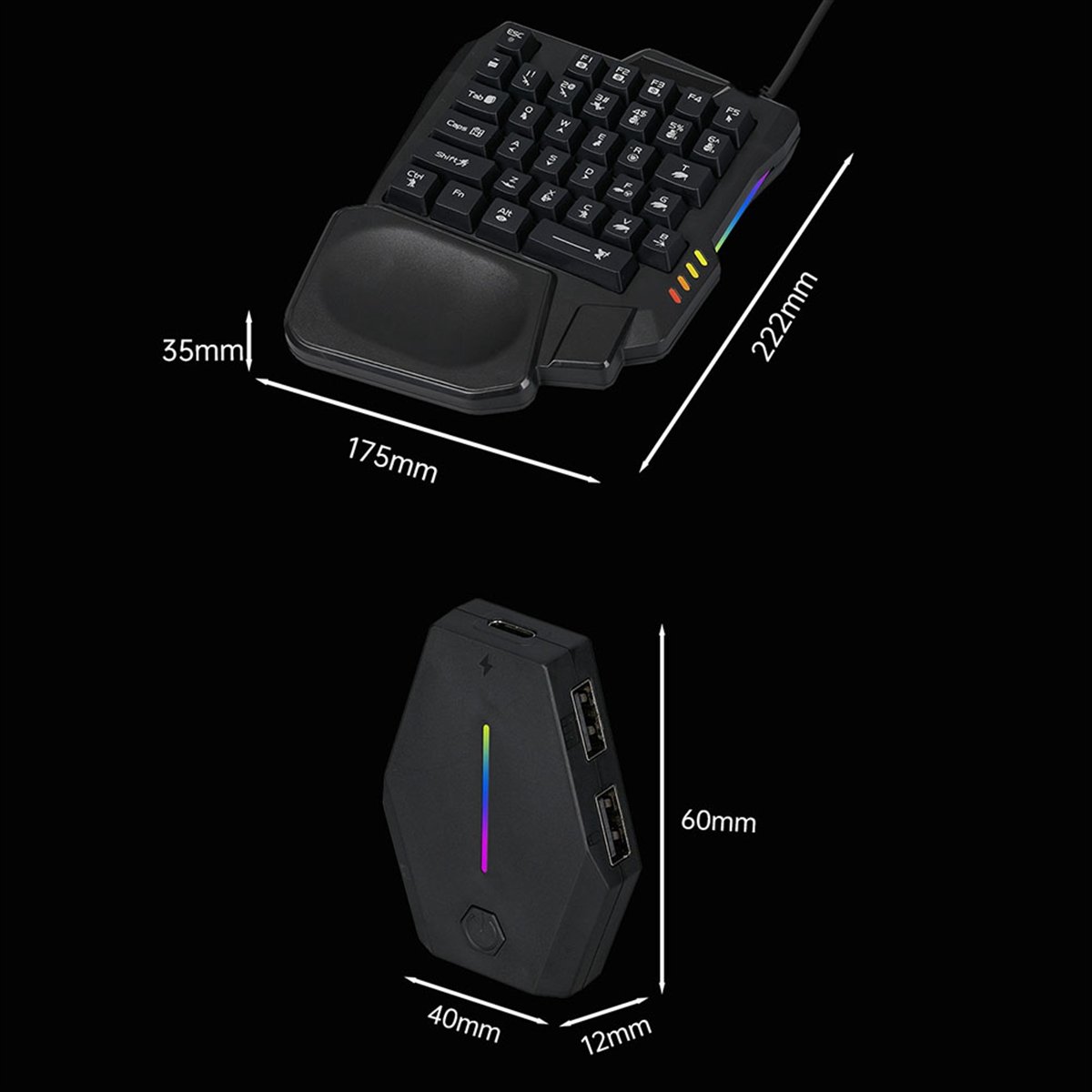 ★ ▲   35키 인체공학적 RGB 게이밍 키보드+키보 - Gaming Keyboard And Mouse Converter For Mobile 리뷰 및 가격