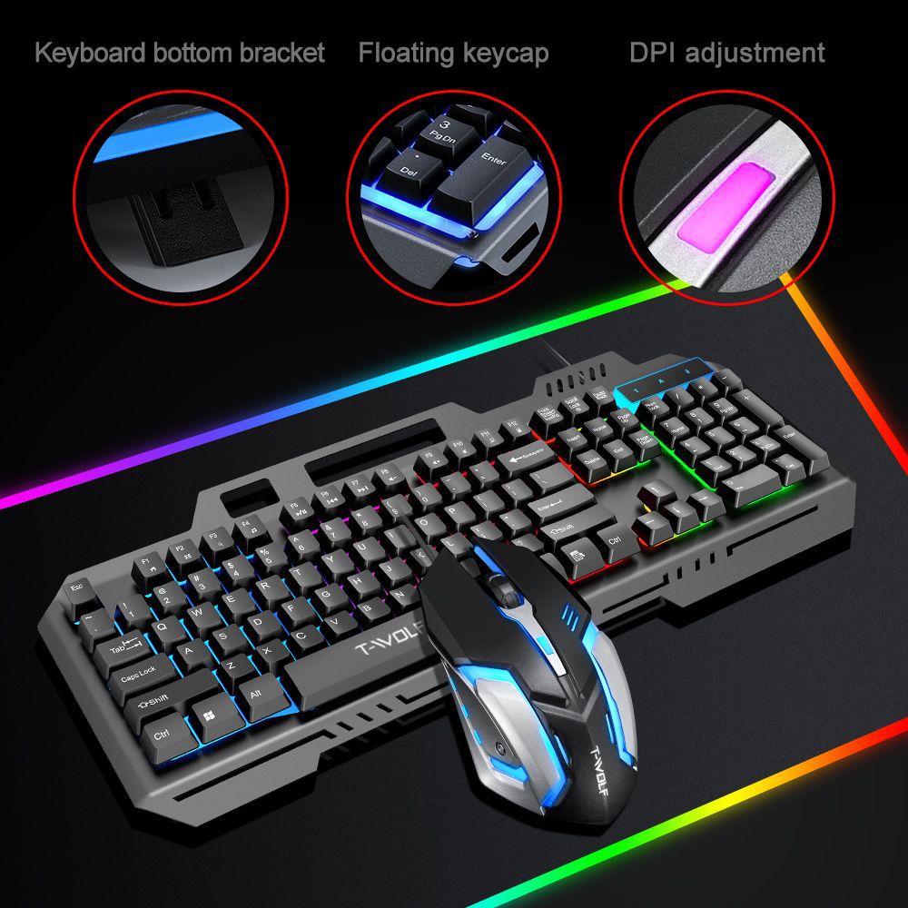 T WOLF 백라이트 유선 104 키 게임용 키보드,  - Gaming Keyboard And Mouse Combo 리뷰 및 가격